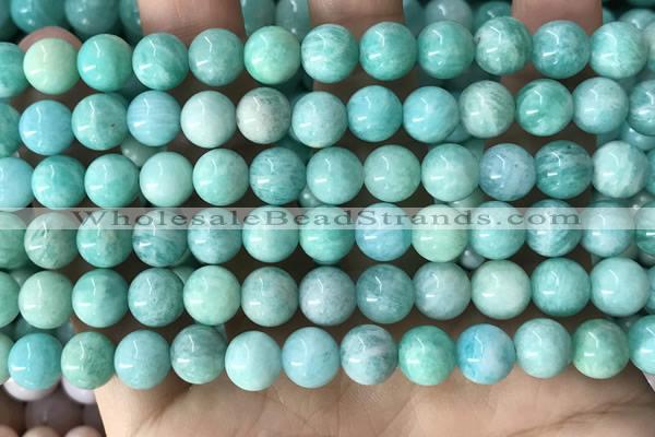 CAM1726 15.5 inches 8mm round amazonite gemstone beads wholesale