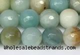 CAM1746 15.5 inches 8mm faceted round amazonite beads wholesale