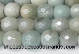 CAM1750 15 inches 6mm faceted round AB-color amazonite beads