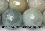 CAM1753 15 inches 12mm faceted round AB-color amazonite beads