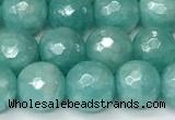 CAM1756 15 inches 8mm faceted round AB-color imitation amazonite agate beads