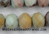 CAM176 15.5 inches 16*20mm faceted rondelle amazonite gemstone beads