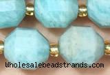 CAM1760 15 inches 9*10mm faceted amazonite beads wholesale