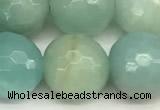 CAM1773 15 inches 12mm faceted round amazonite beads