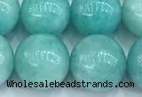 CAM1782 15 inches 9mm - 10mm round amazonite gemstone beads