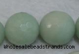 CAM181 15.5 inches 16mm faceted round amazonite gemstone beads