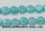 CAM301 15.5 inches 10mm flat round natural peru amazonite beads