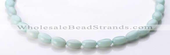 CAM38 flat oval natural amazonite 8*12mm beads Wholesale