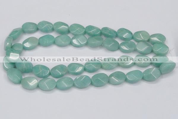 CAM411 15.5 inches 13*18mm wavy oval natural russian amazonite beads