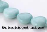 CAM55 heart natural amazonite 14*14mm gemstone beads Wholesale