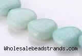 CAM56 16*16mm natural amazonite heart gemstone beads Wholesale