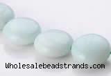 CAM59 14mm coin natural amazonite gemstone beads Wholesale