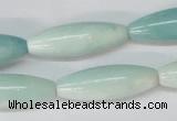 CAM603 15.5 inches 10*30mm rice Chinese amazonite gemstone beads