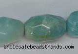 CAM610 15.5 inches 18*28mm faceted nugget Chinese amazonite beads