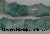 CAM612 15.5 inches 12*16mm pyramid Chinese amazonite gemstone beads