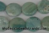 CAM620 15.5 inches 18mm flat round Chinese amazonite gemstone beads