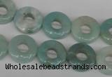 CAM636 15.5 inches 14mm donut Chinese amazonite gemstone beads