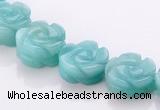 CAM78 5*12mm natural amazonite carved flower beads Wholesale