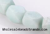 CAM85 faceted pebble 13*16mm natural amazonite beads wholesale