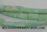 CAM854 15.5 inches 8*12mm flat tube natural Russian amazonite beads