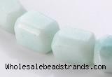 CAM86 16*17mm faceted pebble natural amazonite beads wholesale