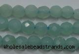 CAM905 15.5 inches 4mm faceted round amazonite gemstone beads wholesale