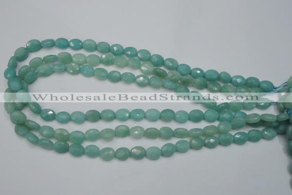 CAM950 15.5 inches 8*10mm faceted oval amazonite gemstone beads wholesale