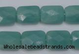 CAM961 15.5 inches 12*16mm faceted rectangle amazonite gemstone beads