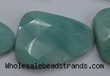 CAM970 15.5 inches 30*40mm faceted freefrom amazonite gemstone beads