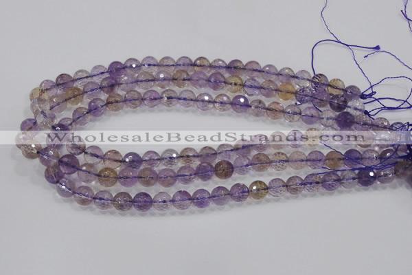 CAN08 15.5 inches 6mm faceted round natural ametrine gemstone beads