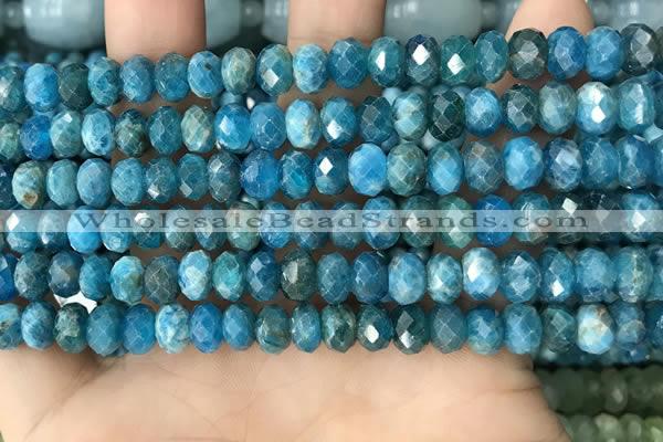 CAP656 15.5 inches 5*8mm faceted rondelle apatite gemstone beads