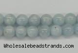 CAQ108 15.5 inches 6mm round A grade natural aquamarine beads