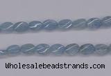 CAQ147 15.5 inches 5*7mm twisted oval natural aquamarine beads