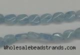 CAQ148 15.5 inches 6*8mm twisted oval natural aquamarine beads