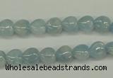 CAQ154 15.5 inches 8*8mm heart natural aquamarine beads