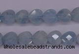 CAQ155 15.5 inches 10*10mm faceted heart natural aquamarine beads