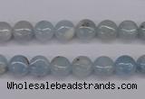 CAQ156 15.5 inches 8mm flat round natural aquamarine beads