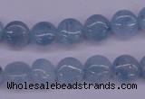 CAQ157 15.5 inches 10mm flat round natural aquamarine beads