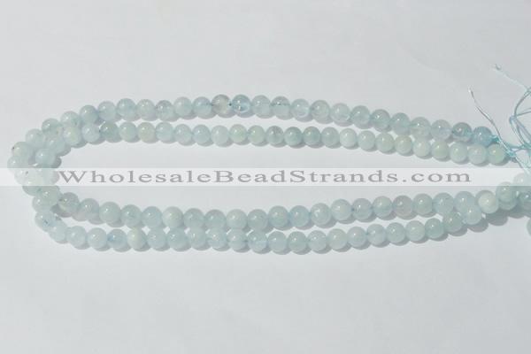 CAQ201 15.5 inches 8mm round natural aquamarine beads wholesale