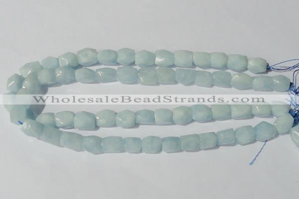 CAQ209 15.5 inches 10*14mm faceted nugget natural aquamarine beads