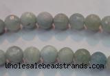 CAQ221 15 inches 5mm faceted round aquamarine beads wholesale