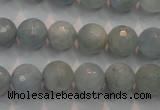 CAQ224 15 inches 10mm faceted round aquamarine beads wholesale