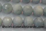 CAQ225 15 inches 12mm faceted round aquamarine beads wholesale