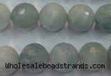 CAQ226 15 inches 14mm faceted round aquamarine beads wholesale