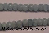 CAQ306 15.5 inches 5*8mm faceted rondelle natural aquamarine beads