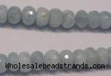 CAQ307 15.5 inches 6*10mm faceted rondelle natural aquamarine beads