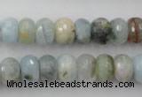 CAQ353 15.5 inches 8*12mm faceted rondelle natural aquamarine beads