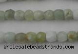 CAQ410 15.5 inches 7*8mm faceted nuggets natural aquamarine beads