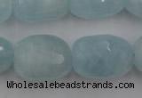 CAQ416 15.5 inches 18*25mm faceted nuggets natural aquamarine beads