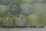 CAQ438 15.5 inches 10mm faceted round natural aquamarine beads